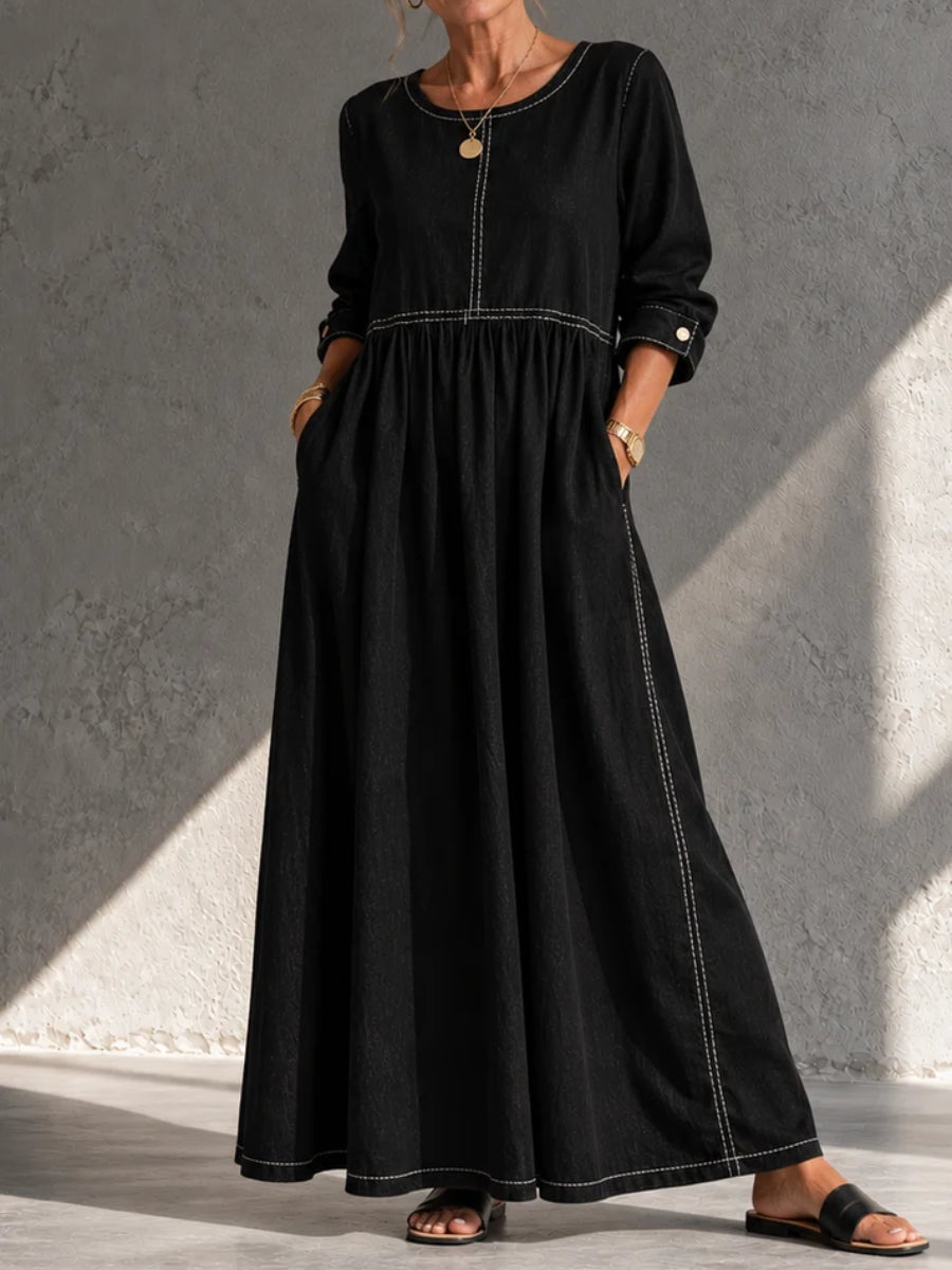 Vintage Denim Midi Dress